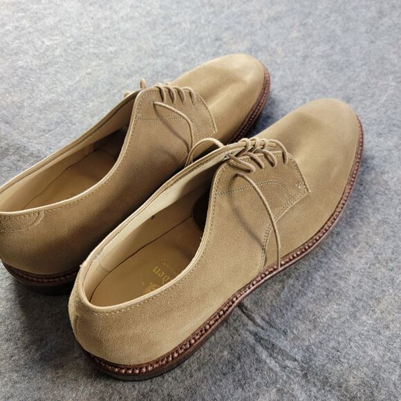 Alden 293327 Unlined Plain Toe Blucher Suede Shoes size 11.5 B Tan - Picture 6 of 14